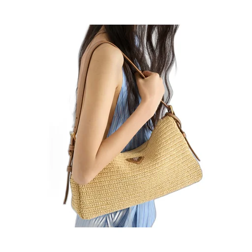 Prada AimÉE Large Crochet And Leather Bag