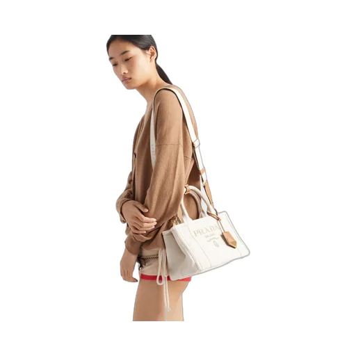Prada JardiniÈRe Small Linen Blend Handbag