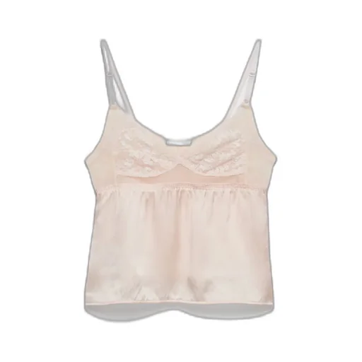Vintage-Look Satin And Lace Top