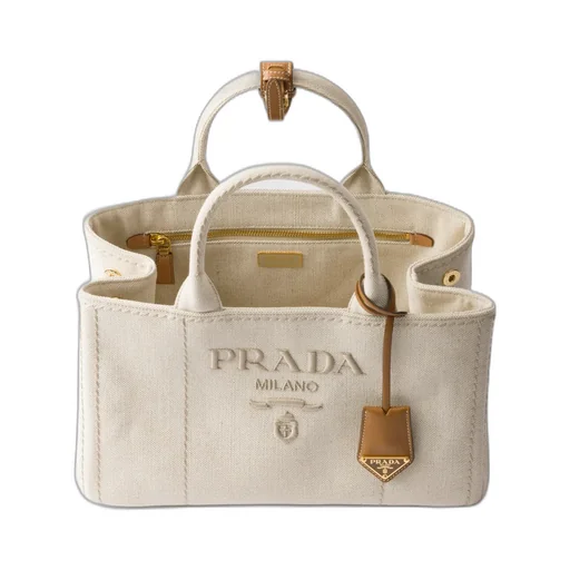 Prada JardiniÈRe Large Linen Blend Handbag