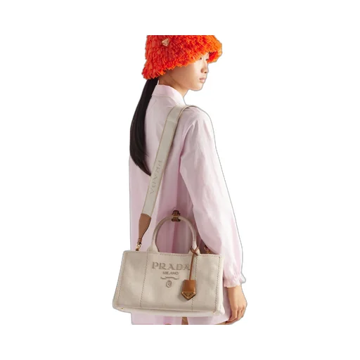 Prada JardiniÈRe Large Linen Blend Handbag