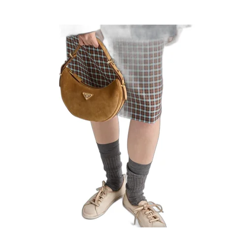 Prada Arqué Suede Shoulder Bag