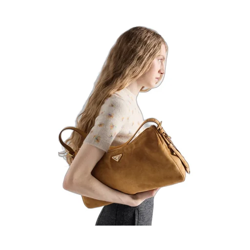Prada AimÈE Large Suede Shoulder Bag