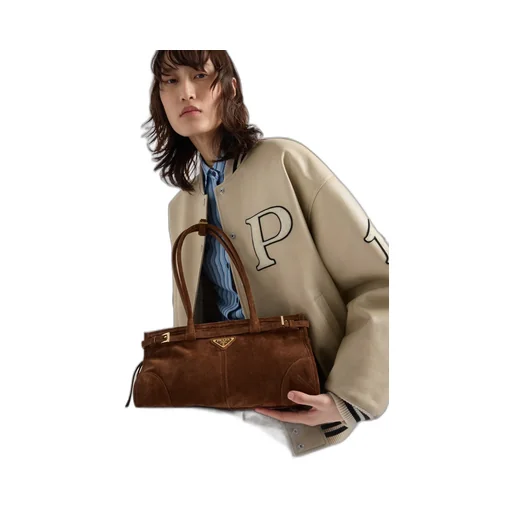 Prada Bonnie Medium Suede Handbag