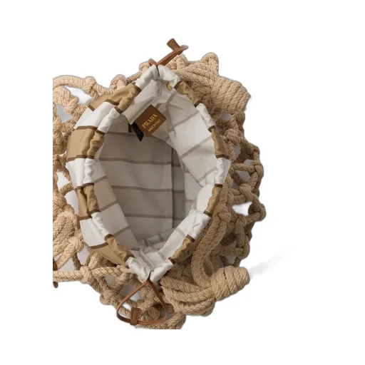Prada Noué Medium Cotton Macramé Bag