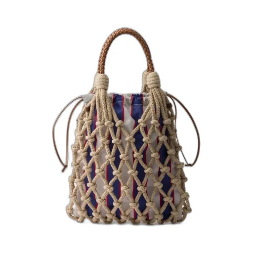 Prada Noué Medium Cotton Macramé Bag