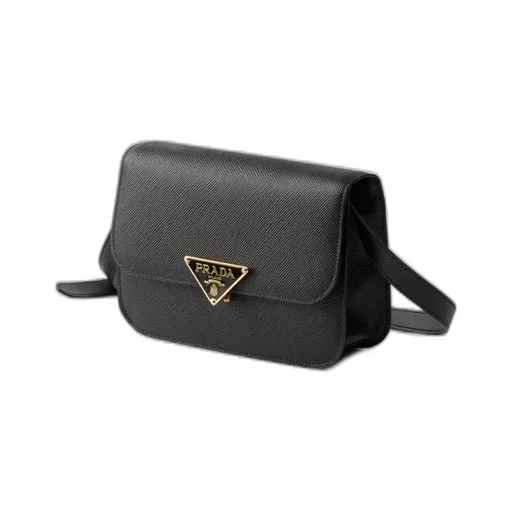 Saffiano Leather Flap Shoulder Bag