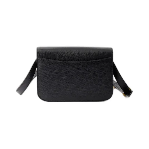 Saffiano Leather Flap Shoulder Bag
