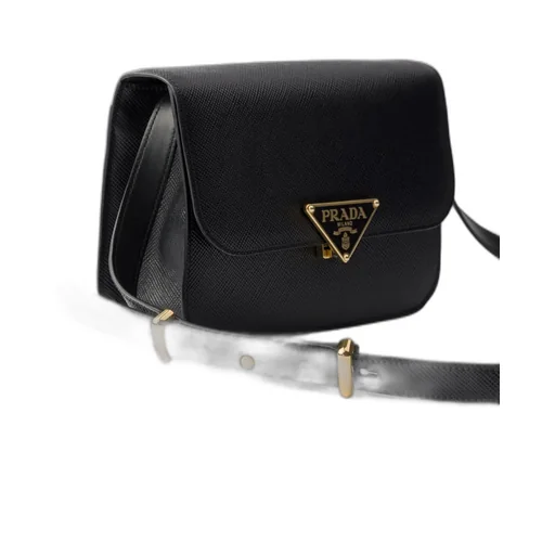 Saffiano Leather Flap Shoulder Bag