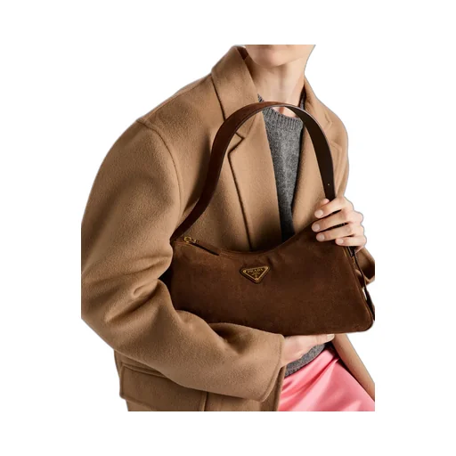 Prada AimÉE Medium Suede Shoulder Bag