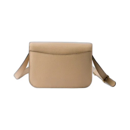 Saffiano Leather Flap Shoulder Bag