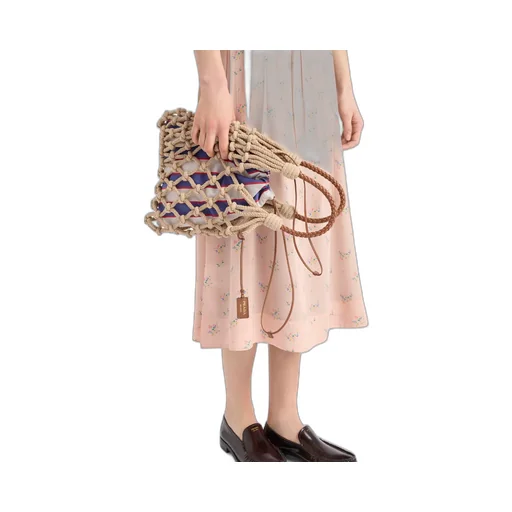 Prada Noué Medium Cotton Macramé Bag