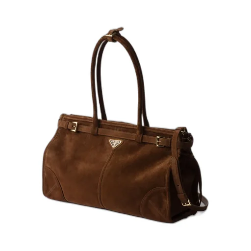 Prada Bonnie Large Suede Handbag