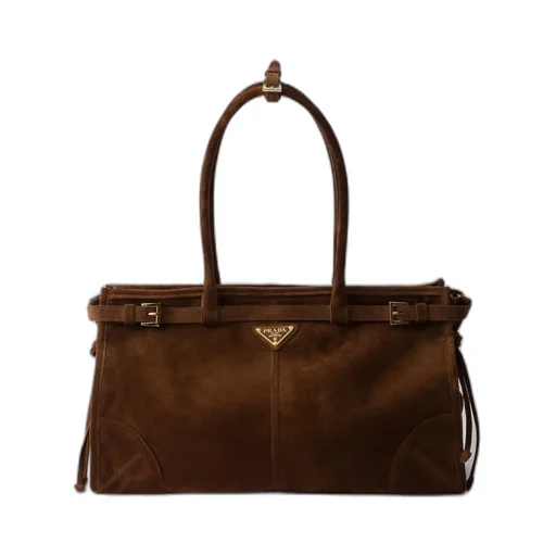 Prada Bonnie Large Suede Handbag