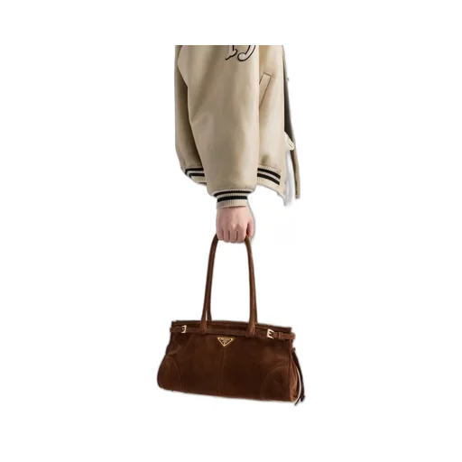 Prada Bonnie Medium Suede Handbag