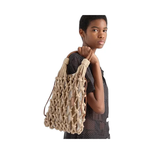 Prada Noué Medium Cotton Macramé Bag