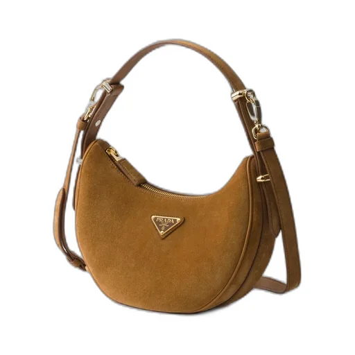 Prada Arqué Suede Shoulder Bag