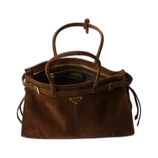 Prada Bonnie Large Suede Handbag