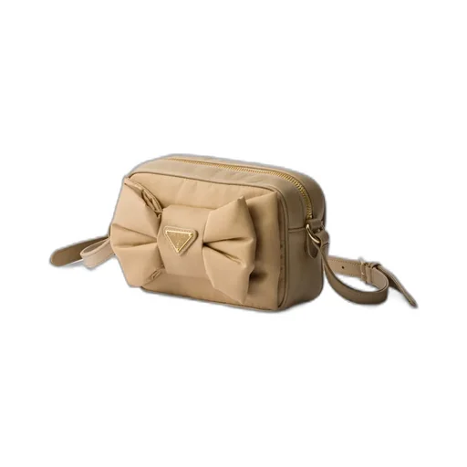 Re-Nylon And Nappa Leather Mini Shoulder Bag With Bow