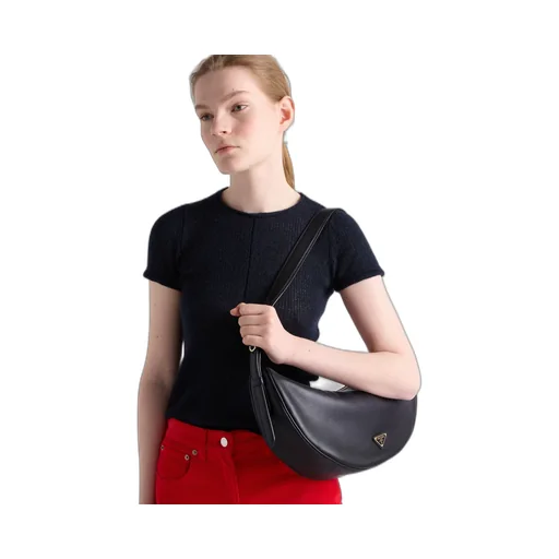 Prada Demi-Lune Large Leather Shoulder Bag