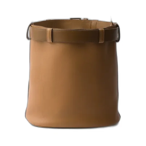 Prada Buckle Leather Bucket Bag With Belt