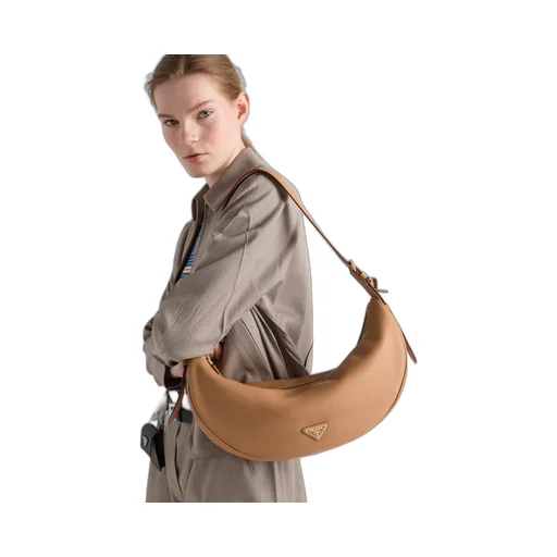 Prada Demi-Lune Large Leather Shoulder Bag