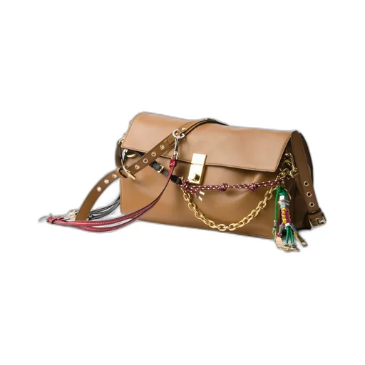 Prada Soft Sound Large Leather Shoulder Bag With Charms
