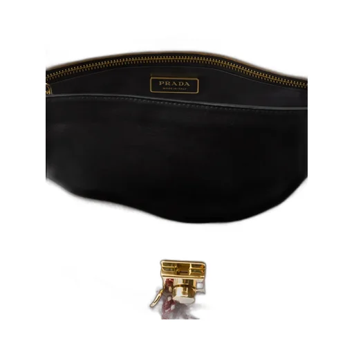 Prada Soft Sound Large Leather Shoulder Bag With Charms
