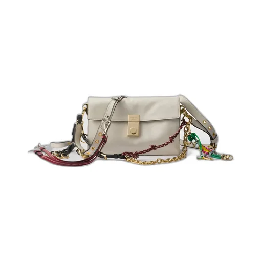Prada Soft Sound Small Leather Shoulder Bag With Charms