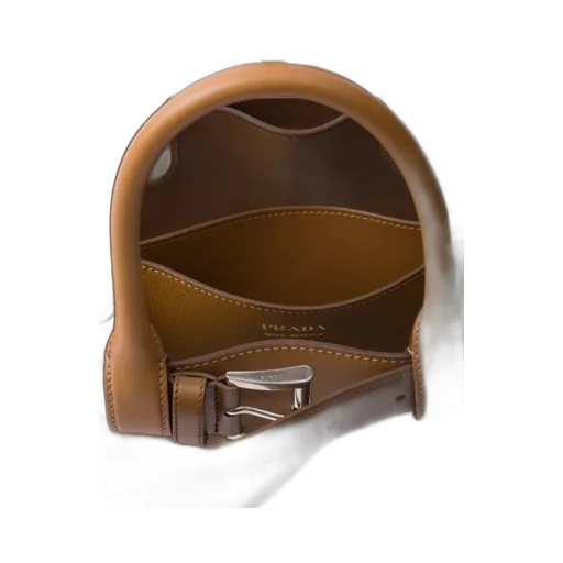 Prada Buckle Small Leather Handbag With Belt