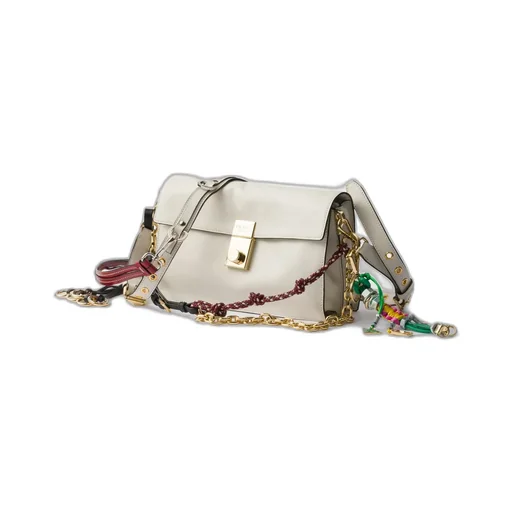 Prada Soft Sound Small Leather Shoulder Bag With Charms