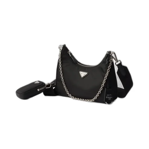 Prada Re-Edition 2005 Re-Nylon And Saffiano Leather Bag With Charm