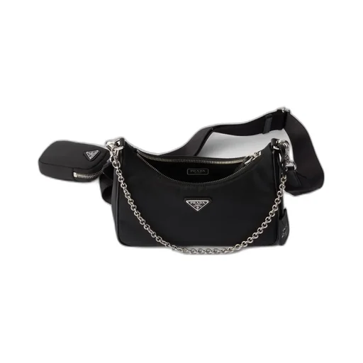 Prada Re-Edition 2005 Re-Nylon And Saffiano Leather Bag With Charm