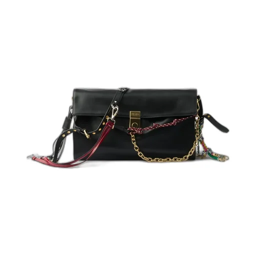 Prada Soft Sound Large Leather Shoulder Bag With Charms