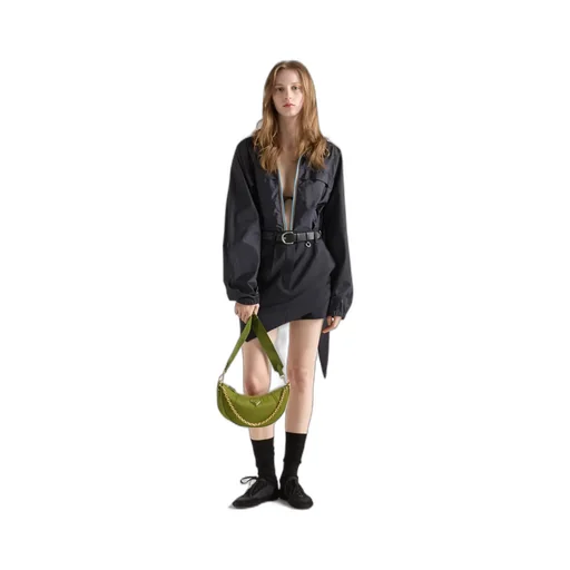 Prada Demi-Lune Re-Nylon Shoulder Bag