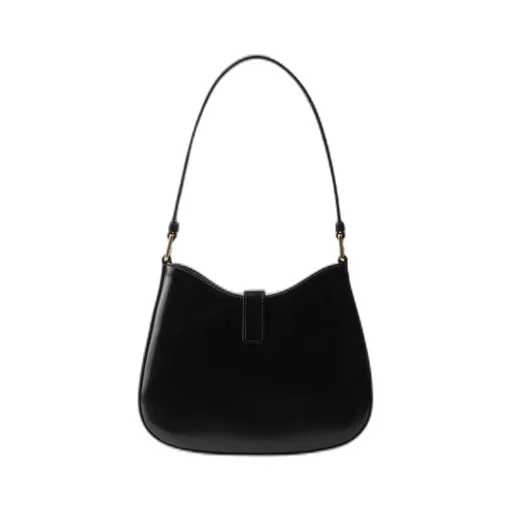 Prada Cleo Brushed Leather Shoulder Bag With Clasp Closure