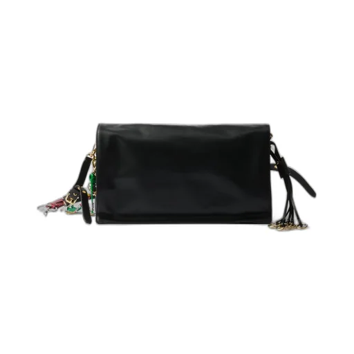 Prada Soft Sound Large Leather Shoulder Bag With Charms