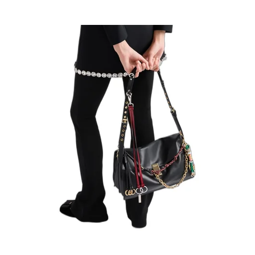 Prada Soft Sound Large Leather Shoulder Bag With Charms