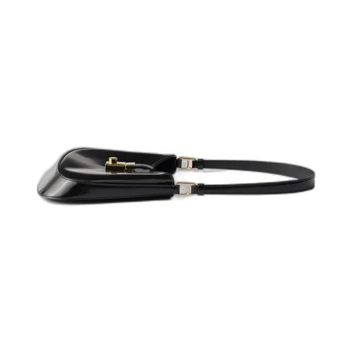 Prada Cleo Brushed Leather Shoulder Bag With Clasp Closure
