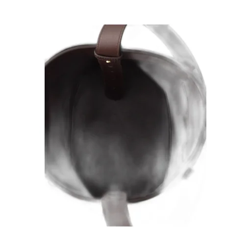 Prada Buckle Leather Bucket Bag With Belt
