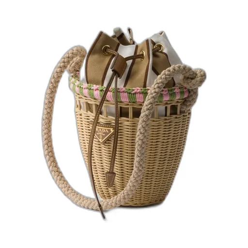 Wicker Mini Bucket Bag