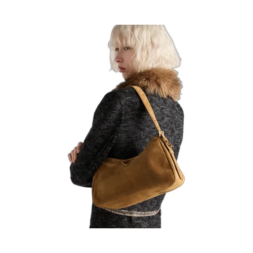 Prada AimÉE Medium Suede Shoulder Bag