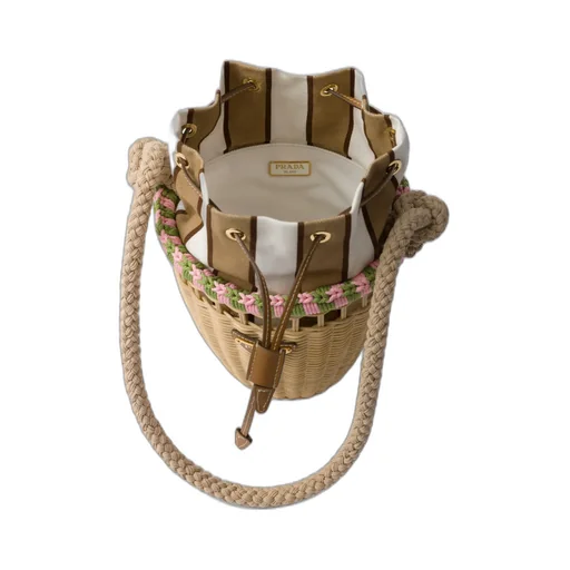 Wicker Mini Bucket Bag