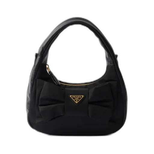 Re-Nylon And Nappa Leather Mini-Bag With Bow
