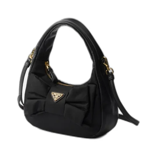 Re-Nylon And Nappa Leather Mini-Bag With Bow