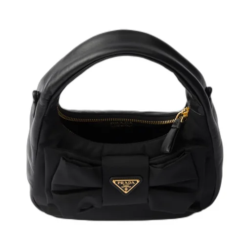 Re-Nylon And Nappa Leather Mini-Bag With Bow