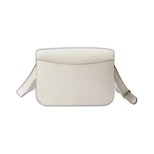 Saffiano Leather Flap Shoulder Bag