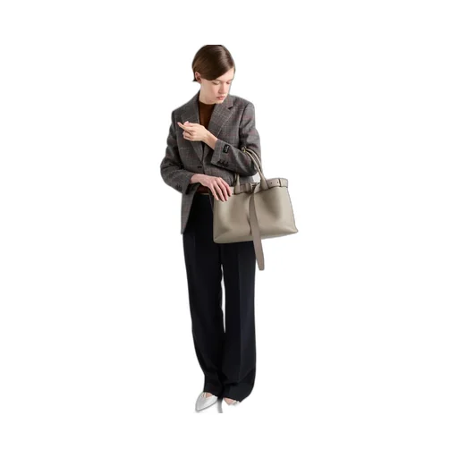 Prada Buckle Large Leather Handbag With Belt