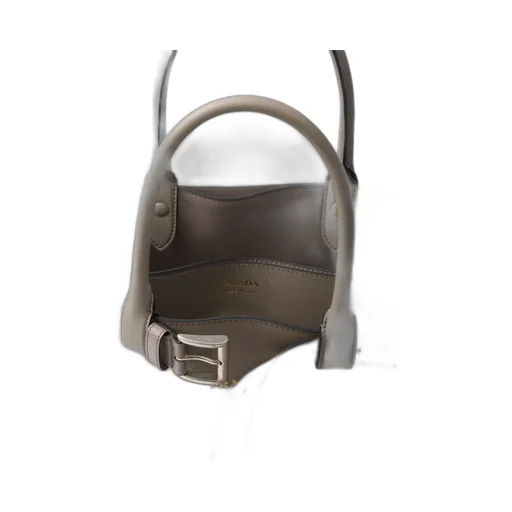 Prada Buckle Large Leather Handbag With Belt