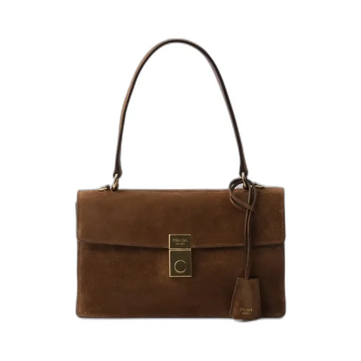 Prada Soft Sound Medium Suede Shoulder Bag